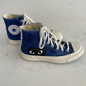 Converse All Star PLAY Comme des Garcons Hi Top Lace Up Sneakers Blue Sz 7W/5M